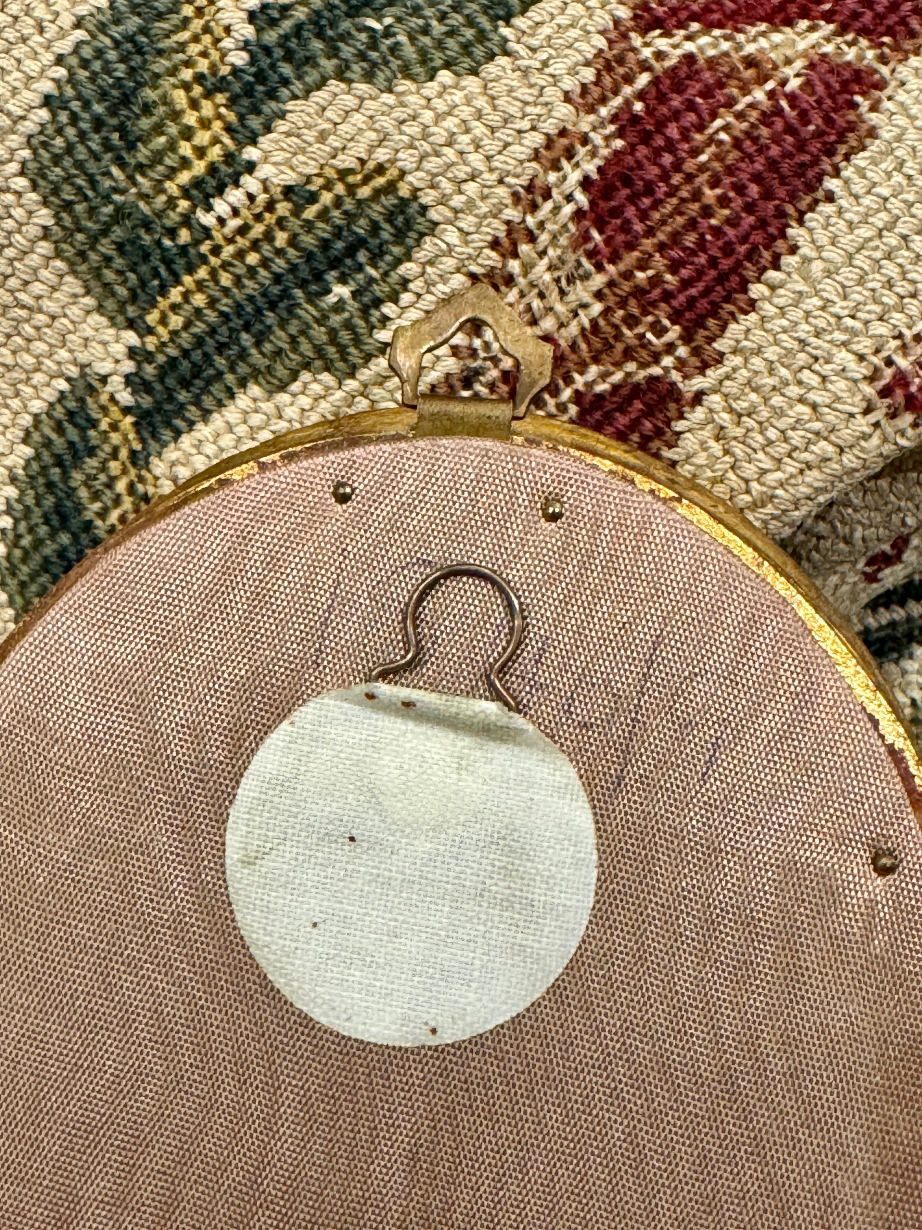 Antique Italian Miniature Gilded Frame Painting
