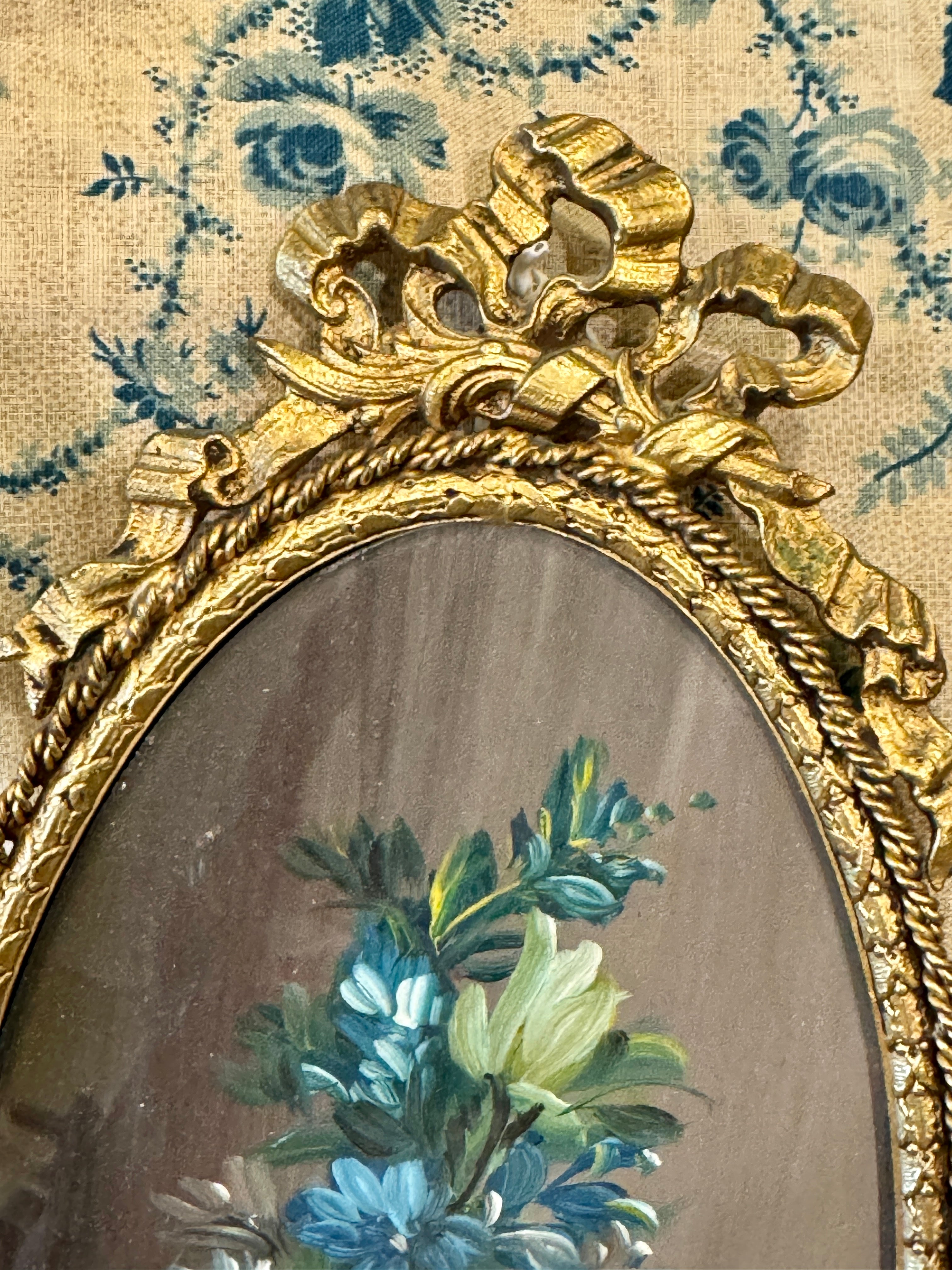 Beautiful Italian Miniature Ormolu Framed Oil Painting
