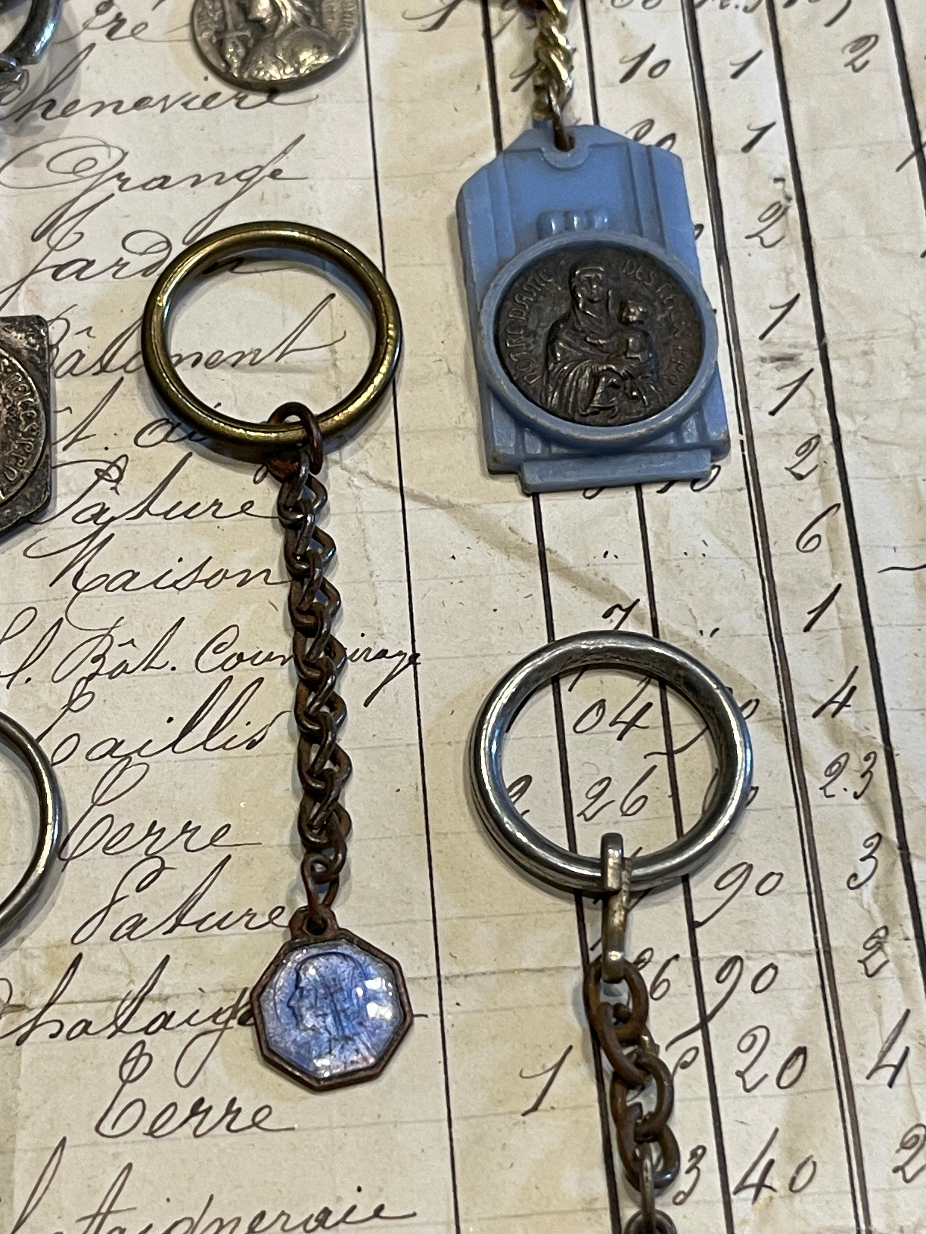 Antique French Medals - Key Chains?