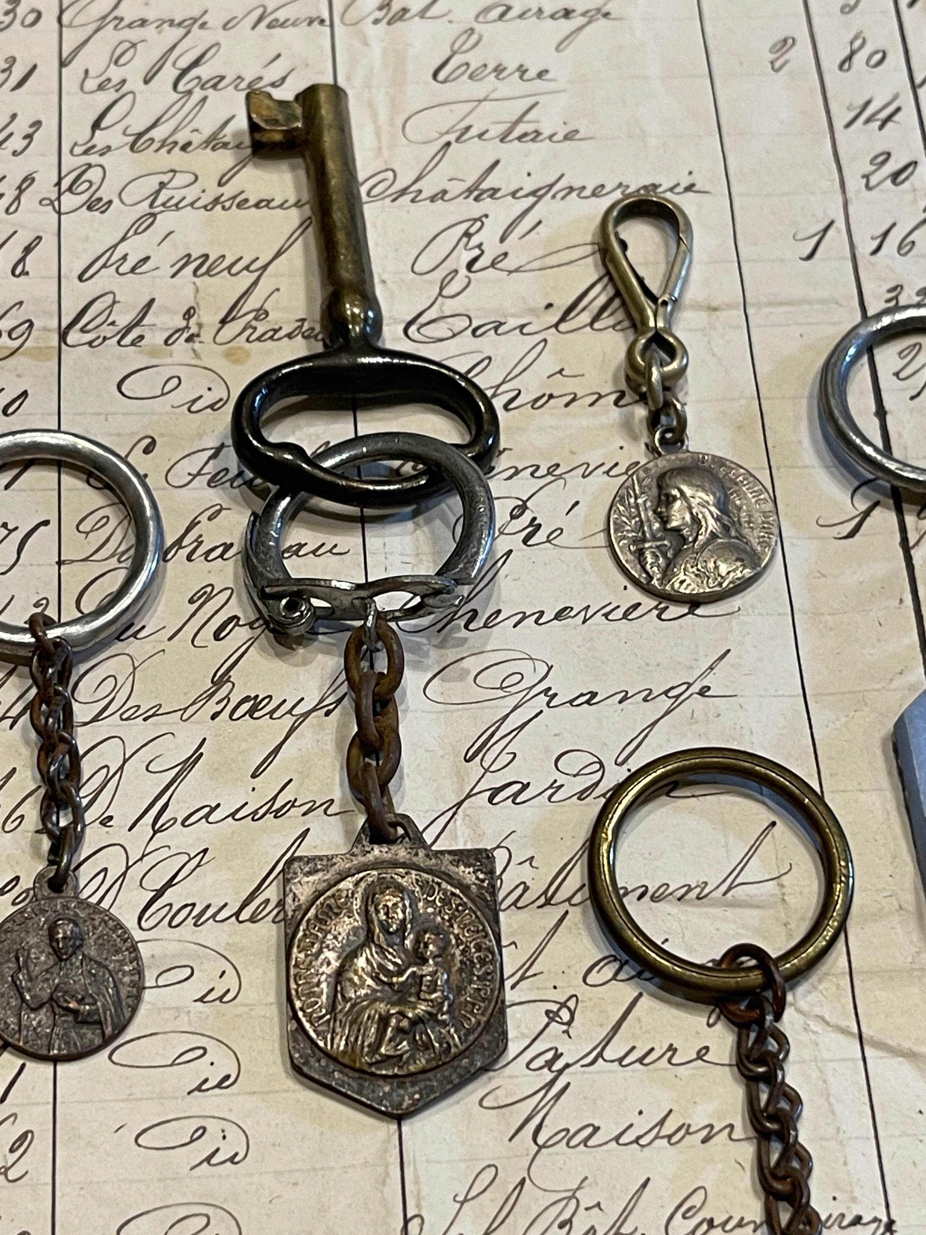 Antique French Medals - Key Chains?