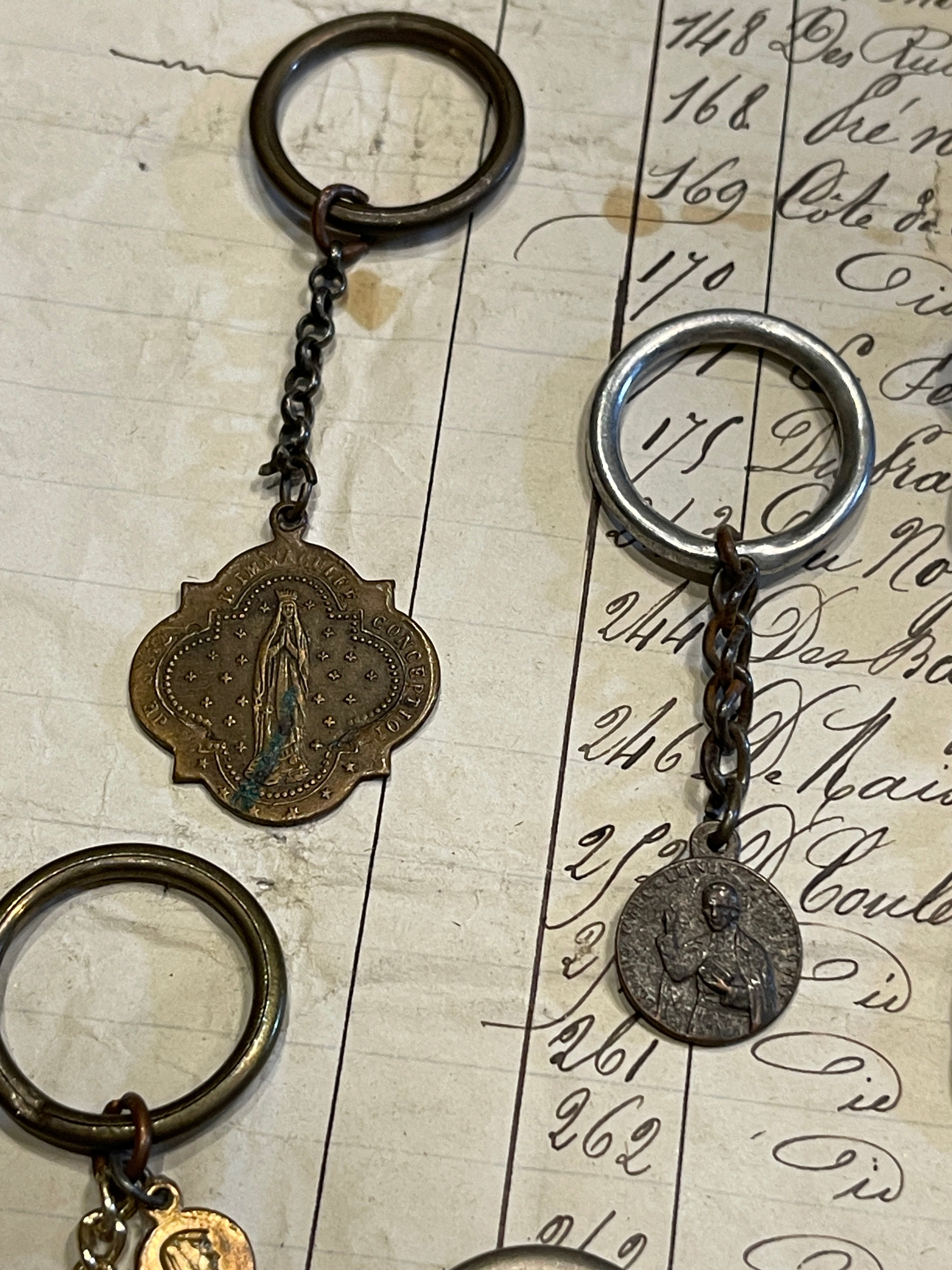 Antique French Medals - Key Chains?