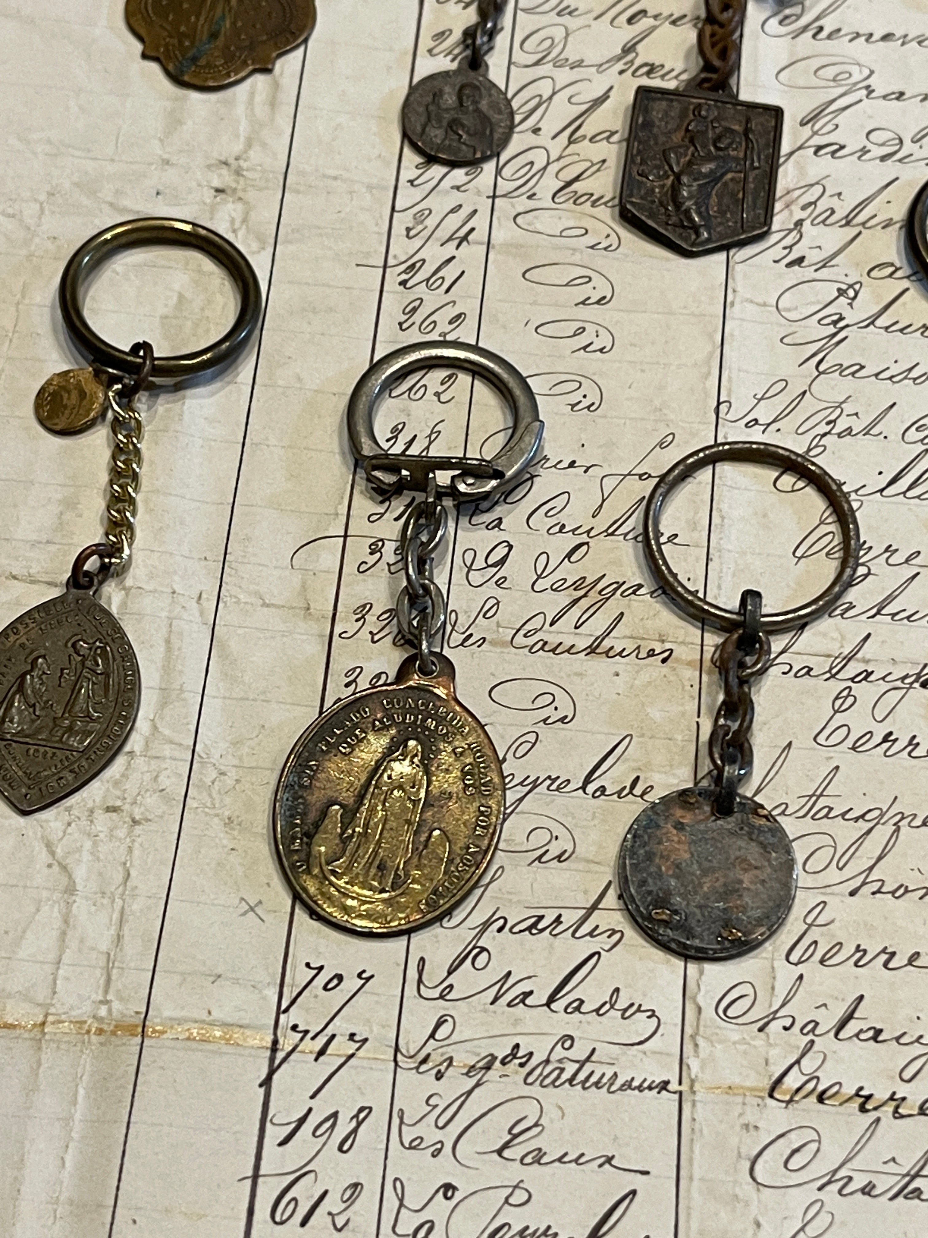Antique French Medals - Key Chains?