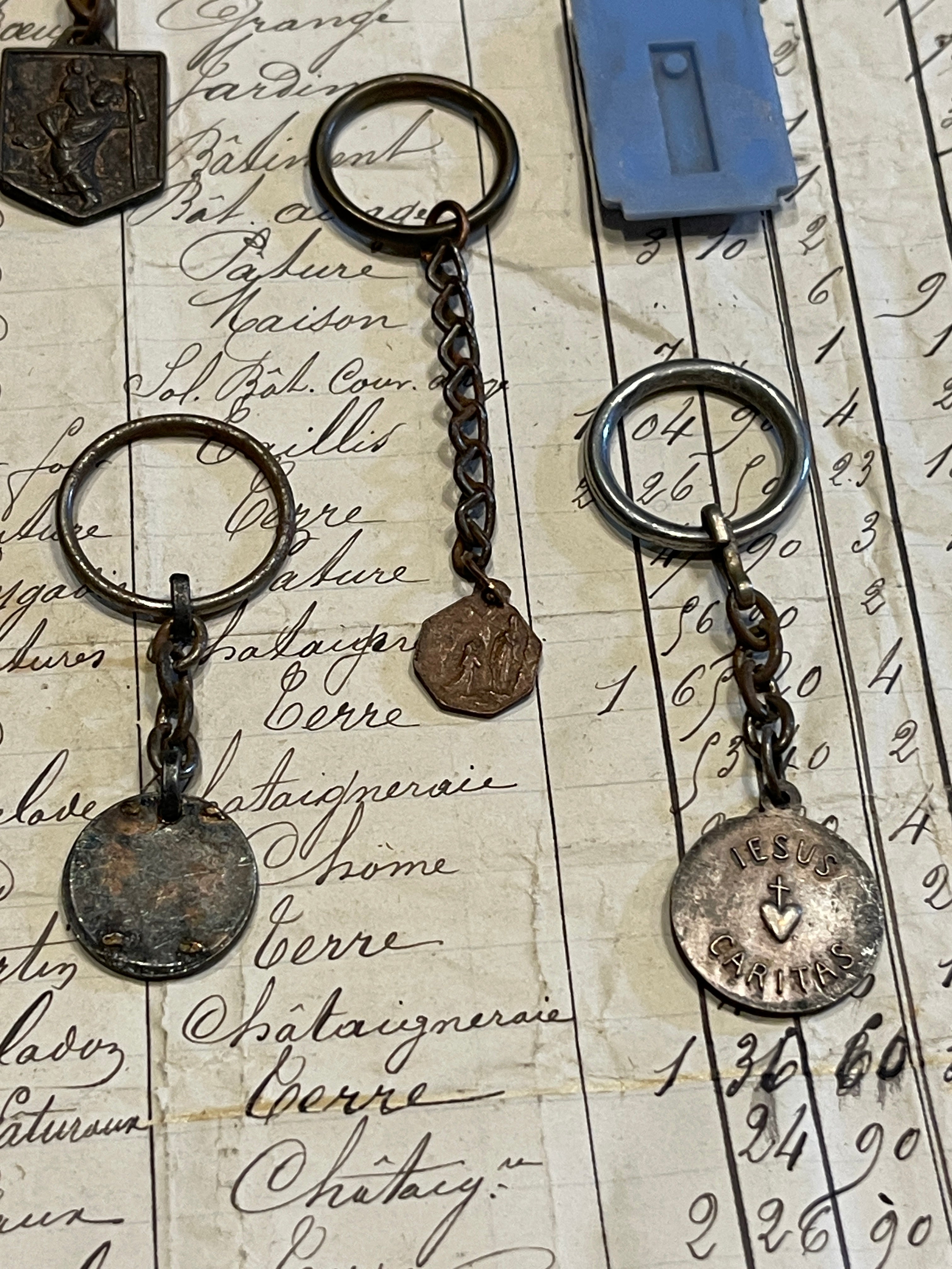 Antique French Medals - Key Chains?