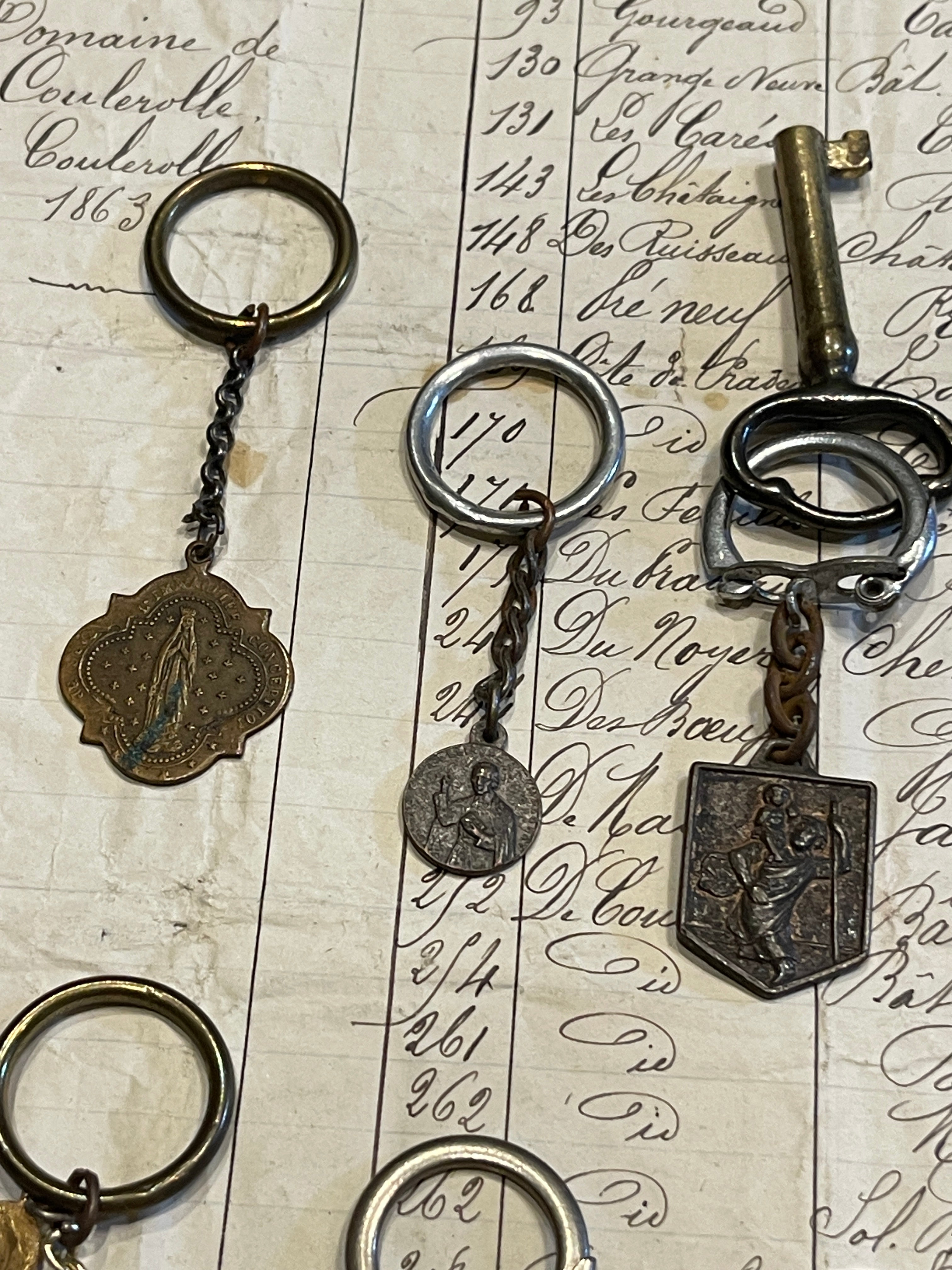 Antique French Medals - Key Chains?