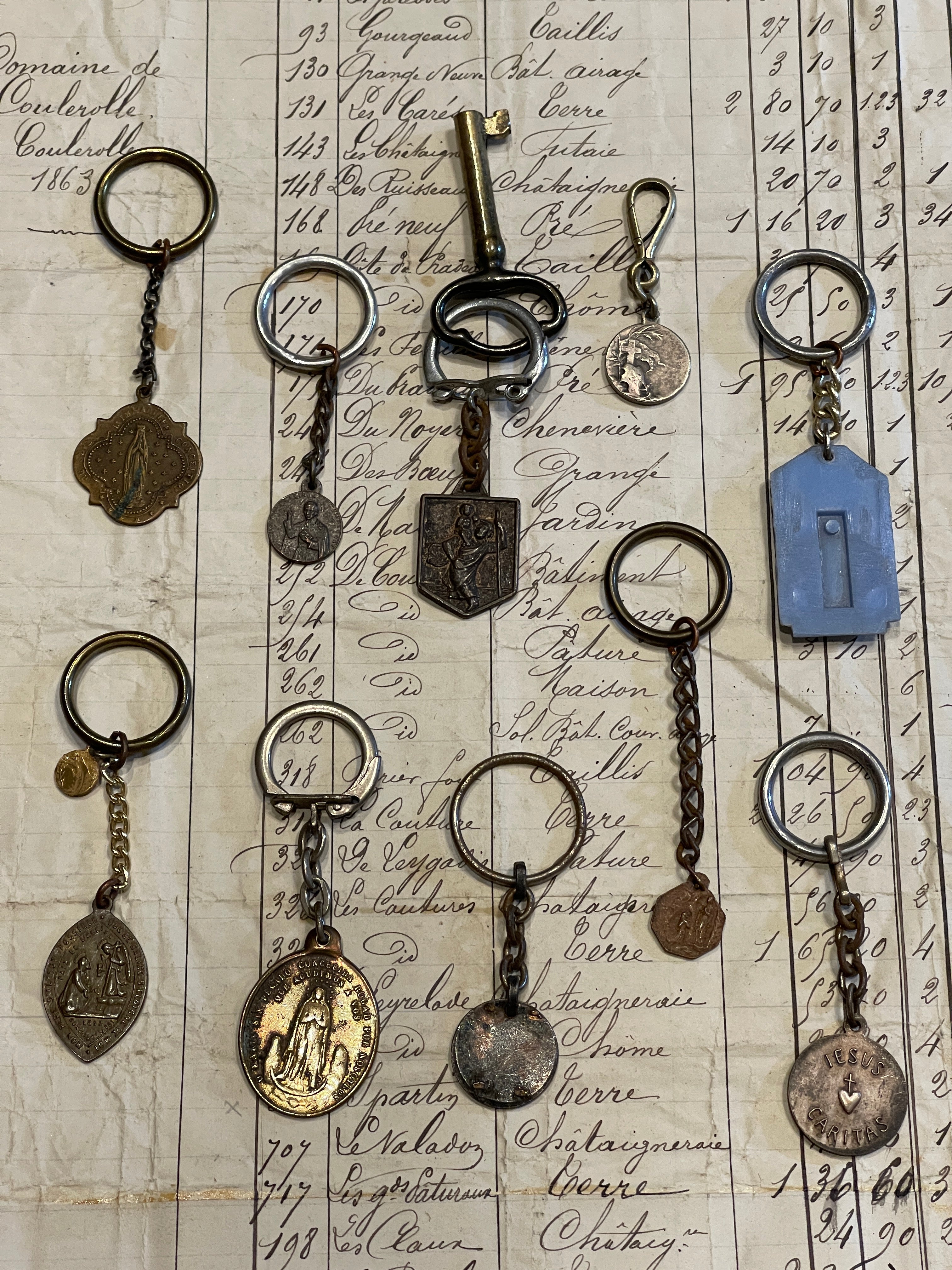 Antique French Medals - Key Chains?