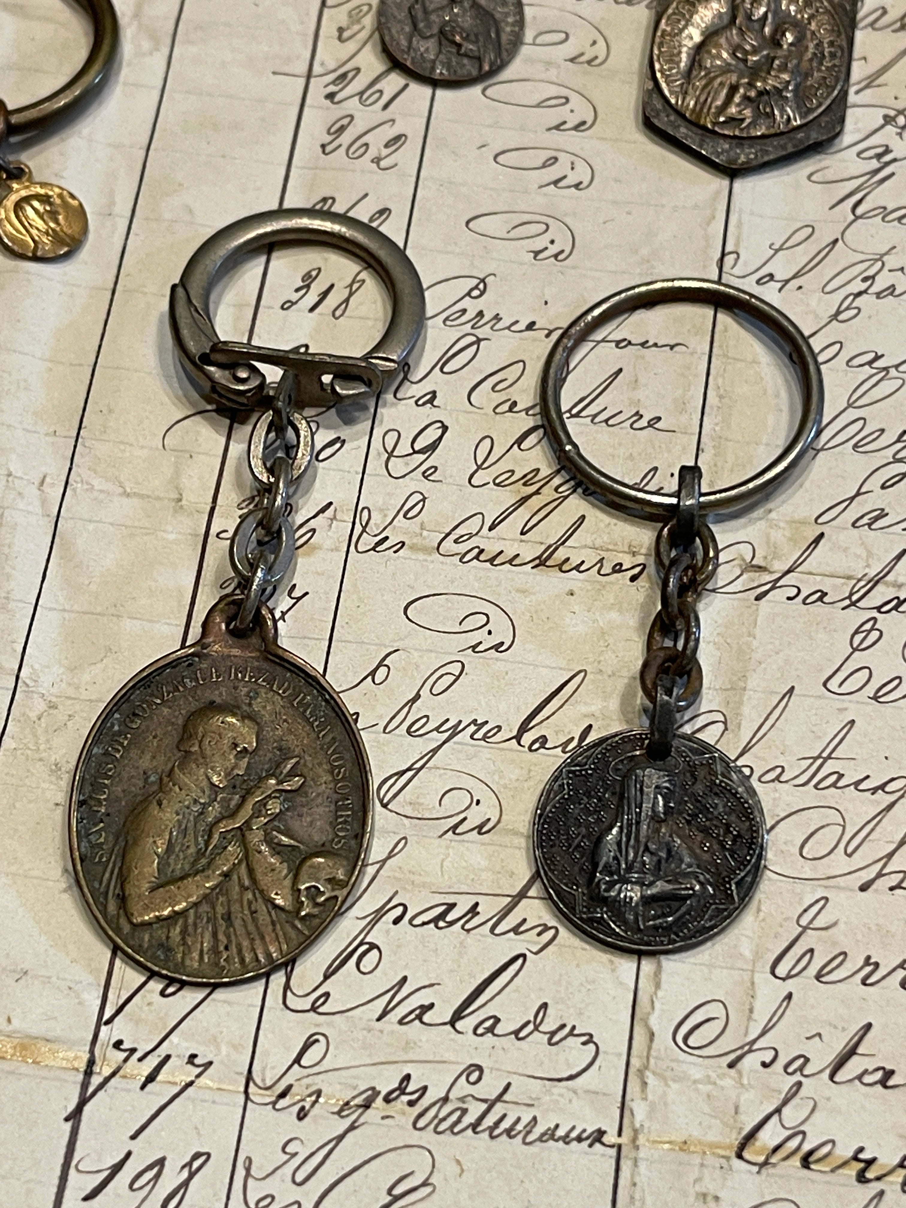 Antique French Medals - Key Chains?