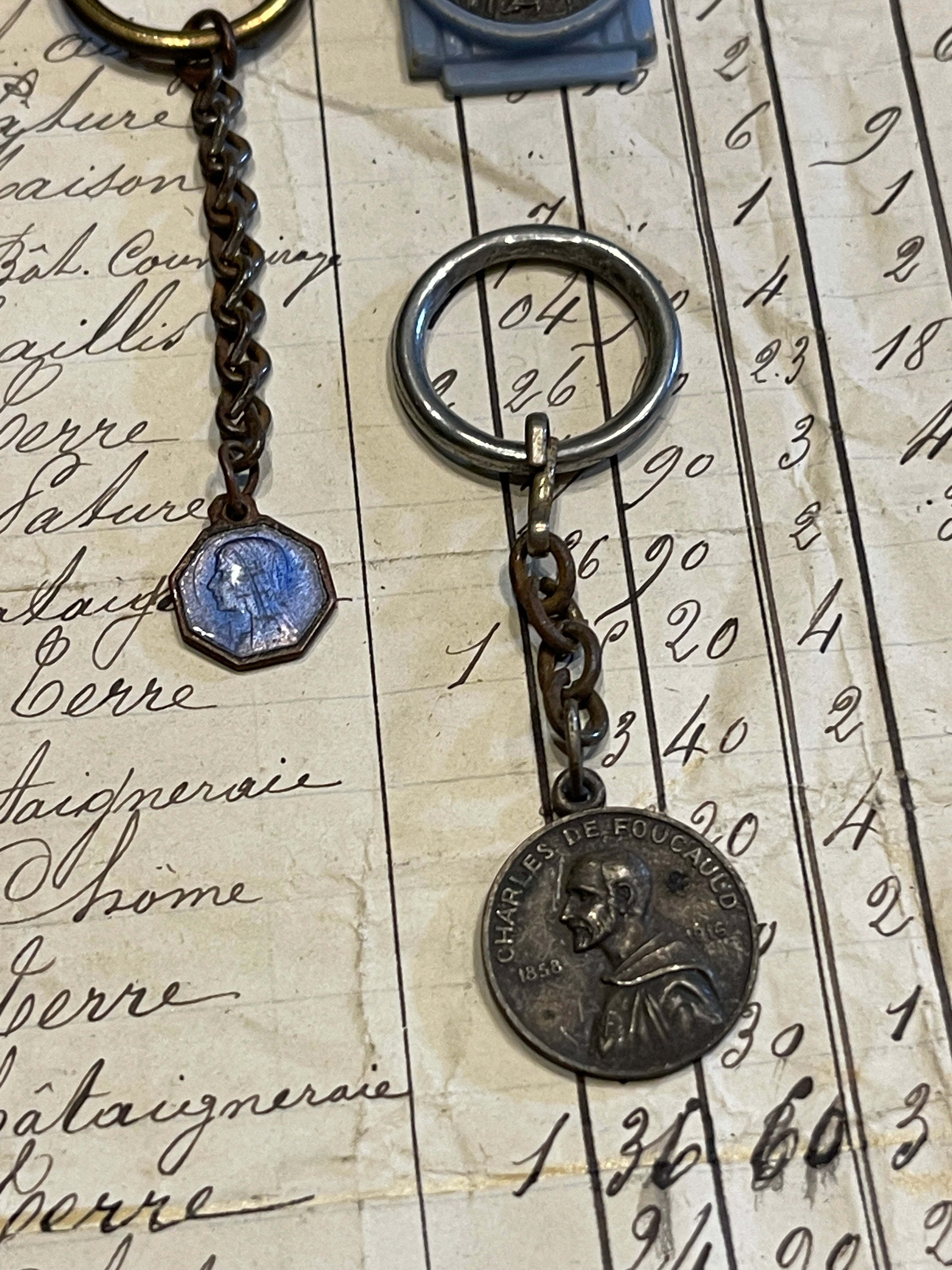 Antique French Medals - Key Chains?