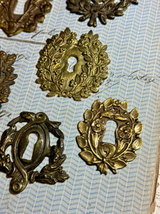 19th Century French Escutcheon Keyhole Covers - M