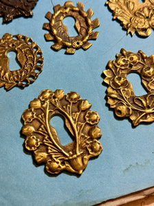 19th Century French Escutcheon Keyhole Covers - N
