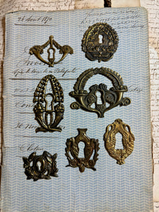 19th Century French Escutcheon Keyhole Covers - Q
