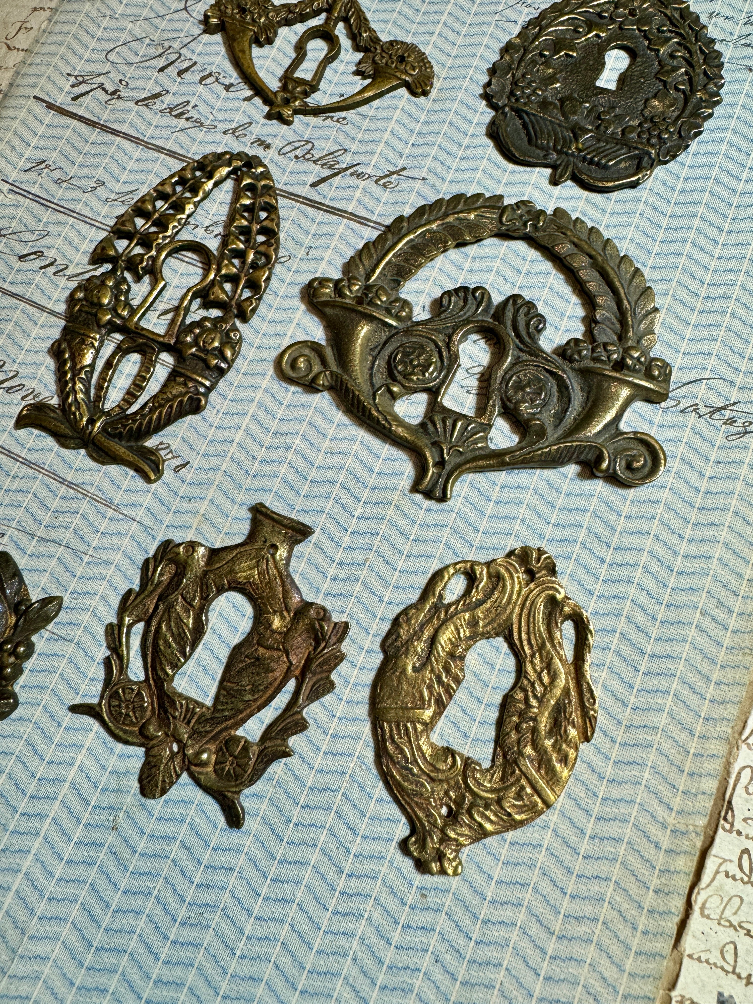 19th Century French Escutcheon Keyhole Covers - Q