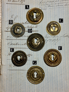 19th Century French Escutcheon Keyhole Covers - R2