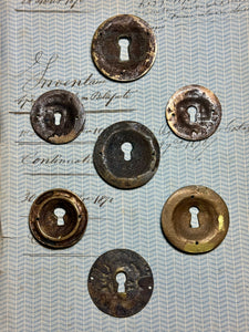 19th Century French Escutcheon Keyhole Covers - R2