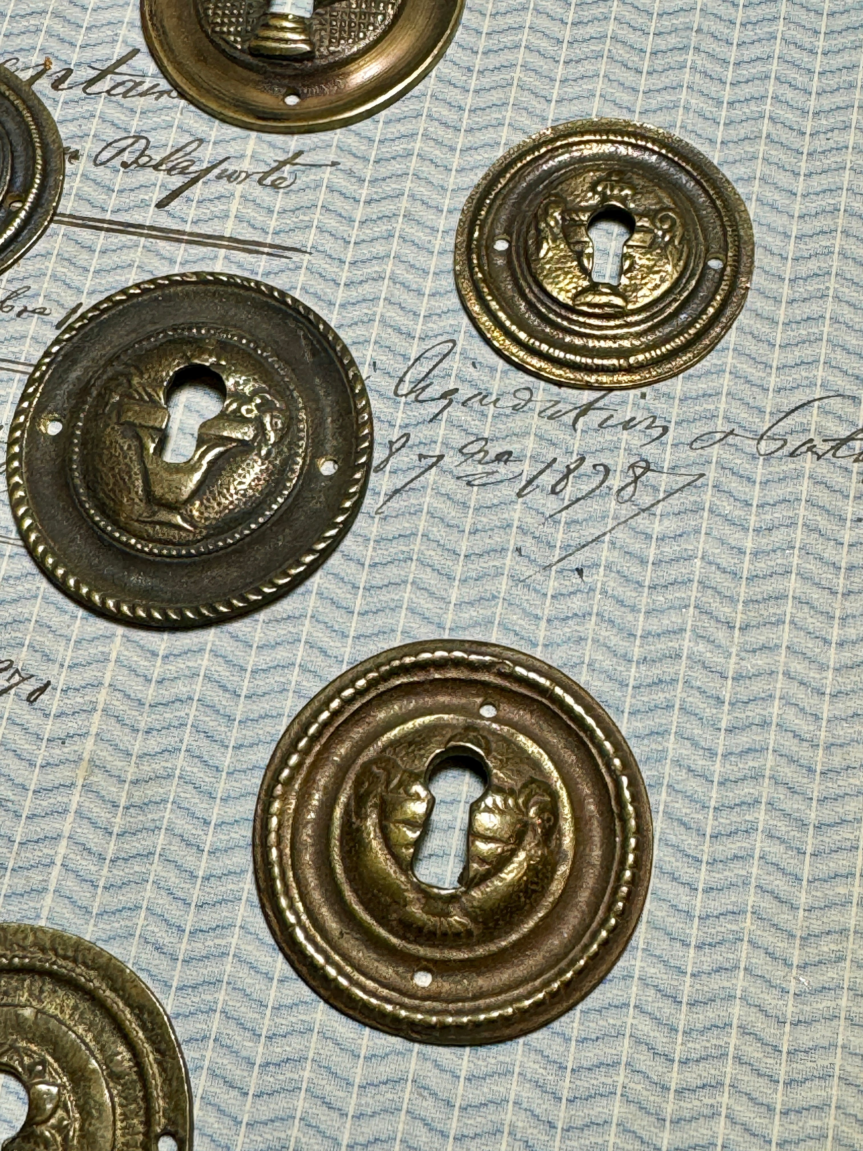 19th Century French Escutcheon Keyhole Covers - R2