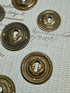 19th Century French Escutcheon Keyhole Covers - R2