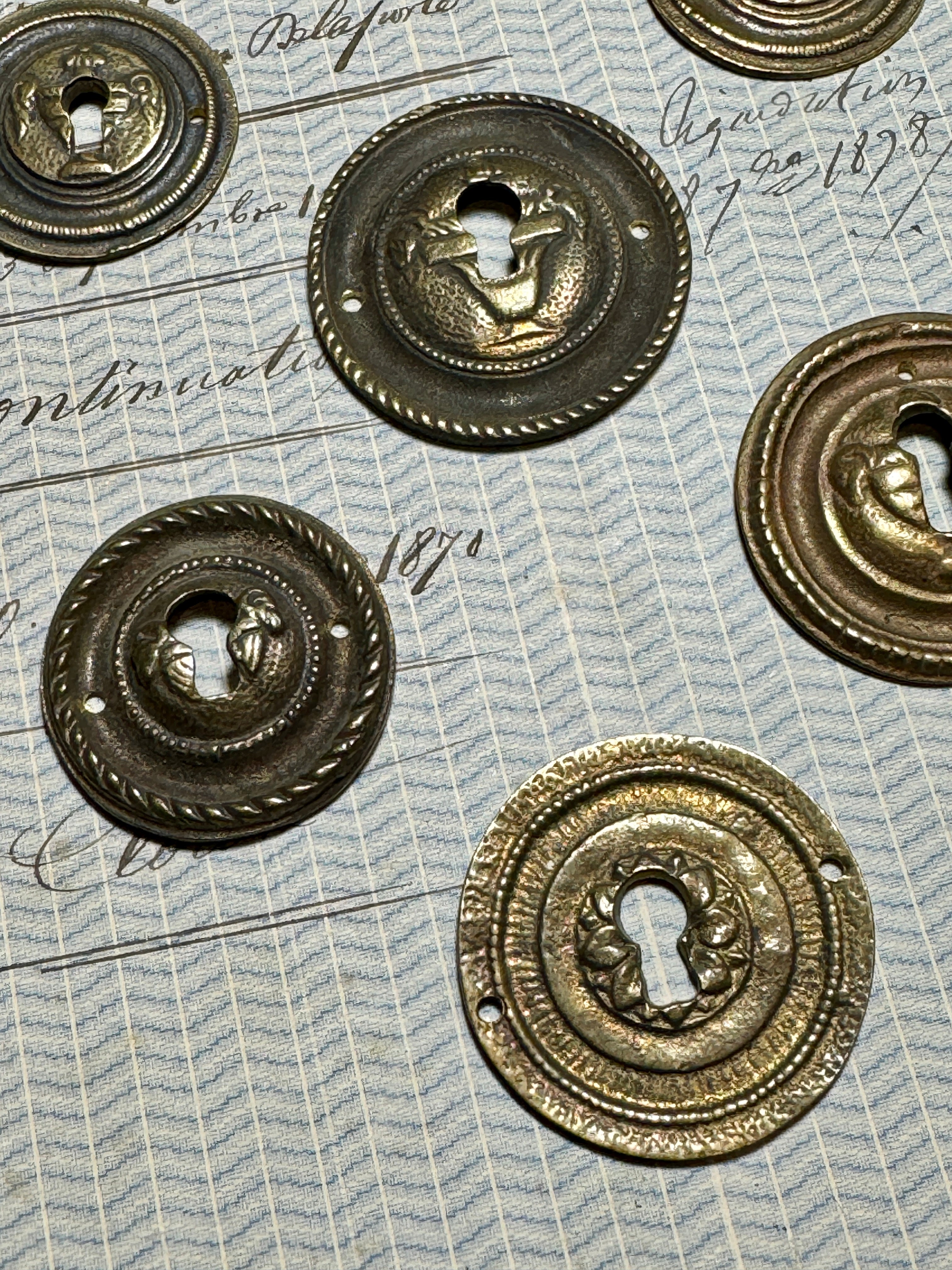 19th Century French Escutcheon Keyhole Covers - R2