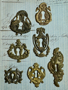 19th Century French Escutcheon Keyhole Covers - S1