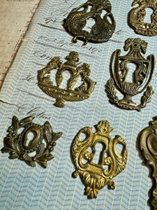 19th Century French Escutcheon Keyhole Covers - S1
