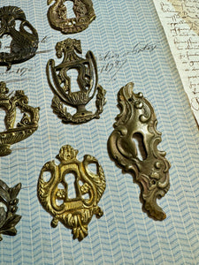 19th Century French Escutcheon Keyhole Covers - S1