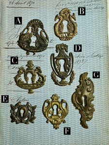 19th Century French Escutcheon Keyhole Covers - S1