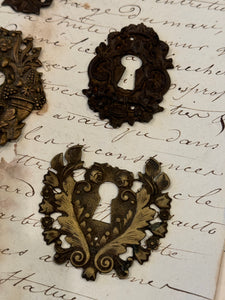 19th Century French Escutcheon Keyhole Covers - H