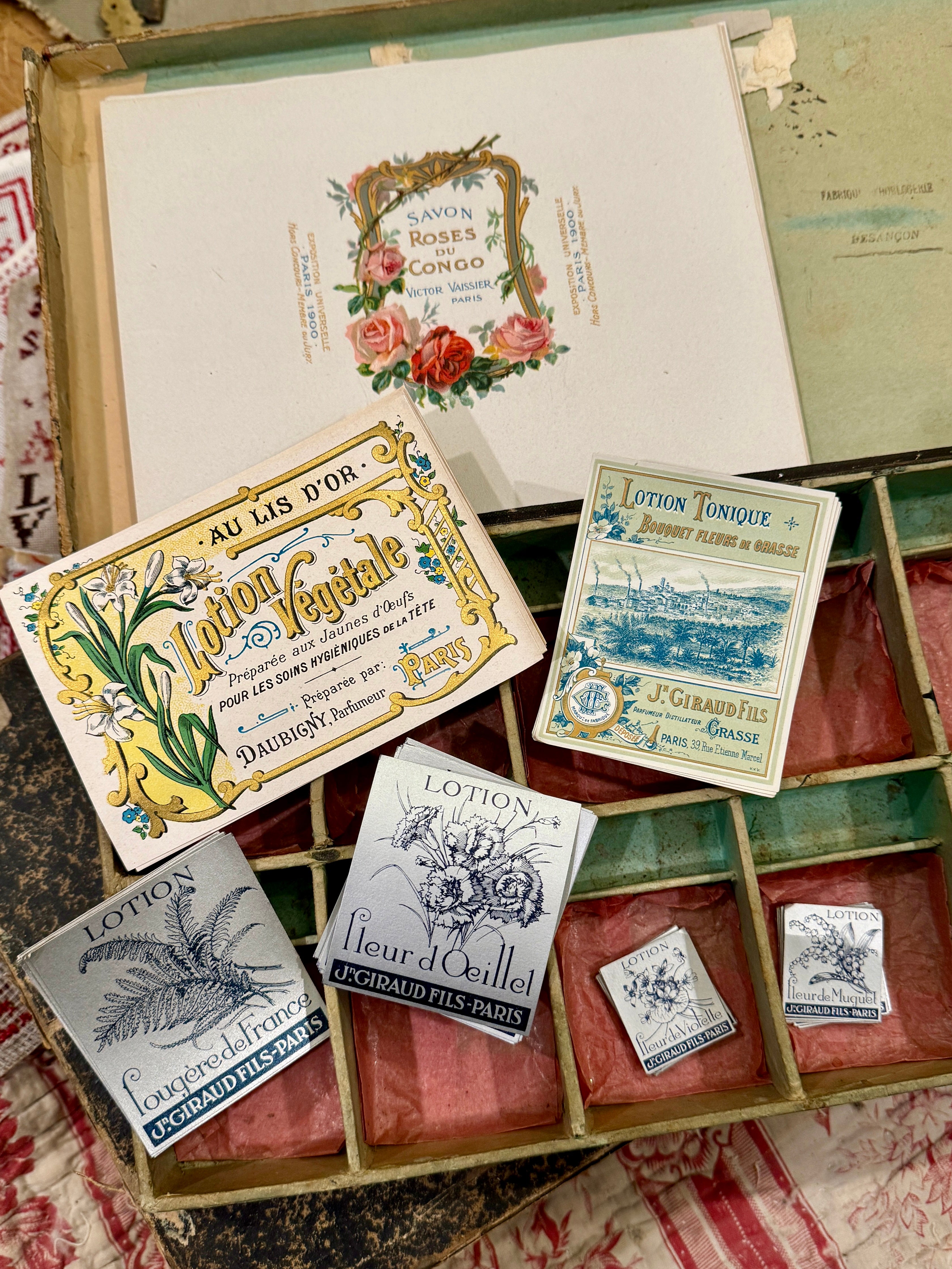Antique Original French Perfume Labels - O