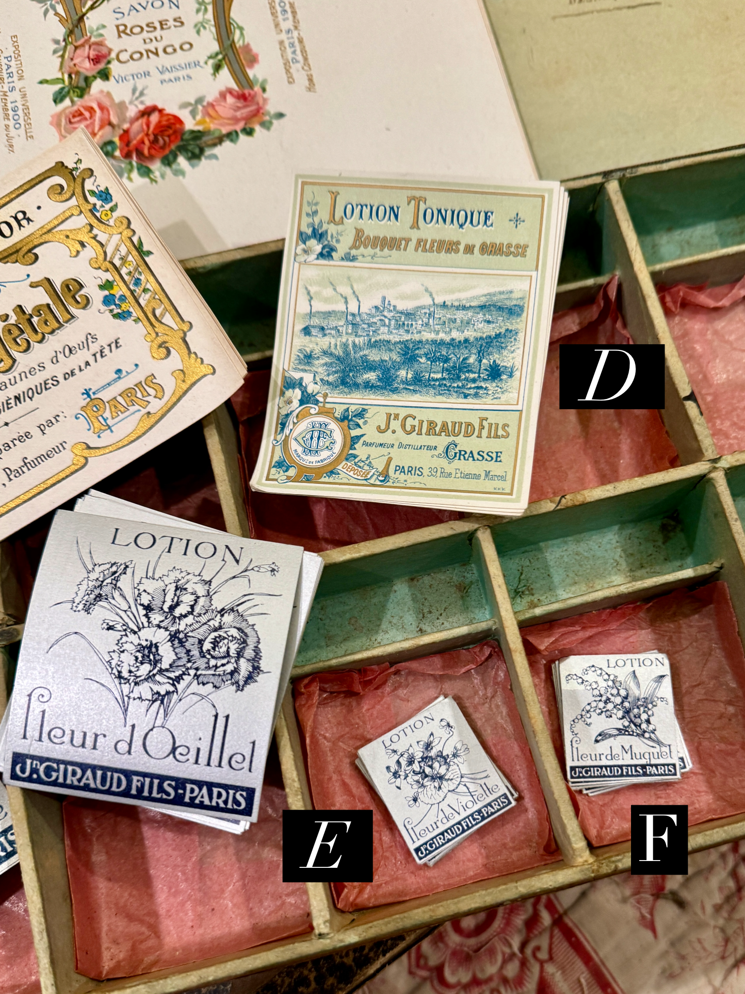 Antique Original French Perfume Labels - O