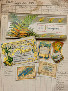 Antique Original French Perfume Labels - Q