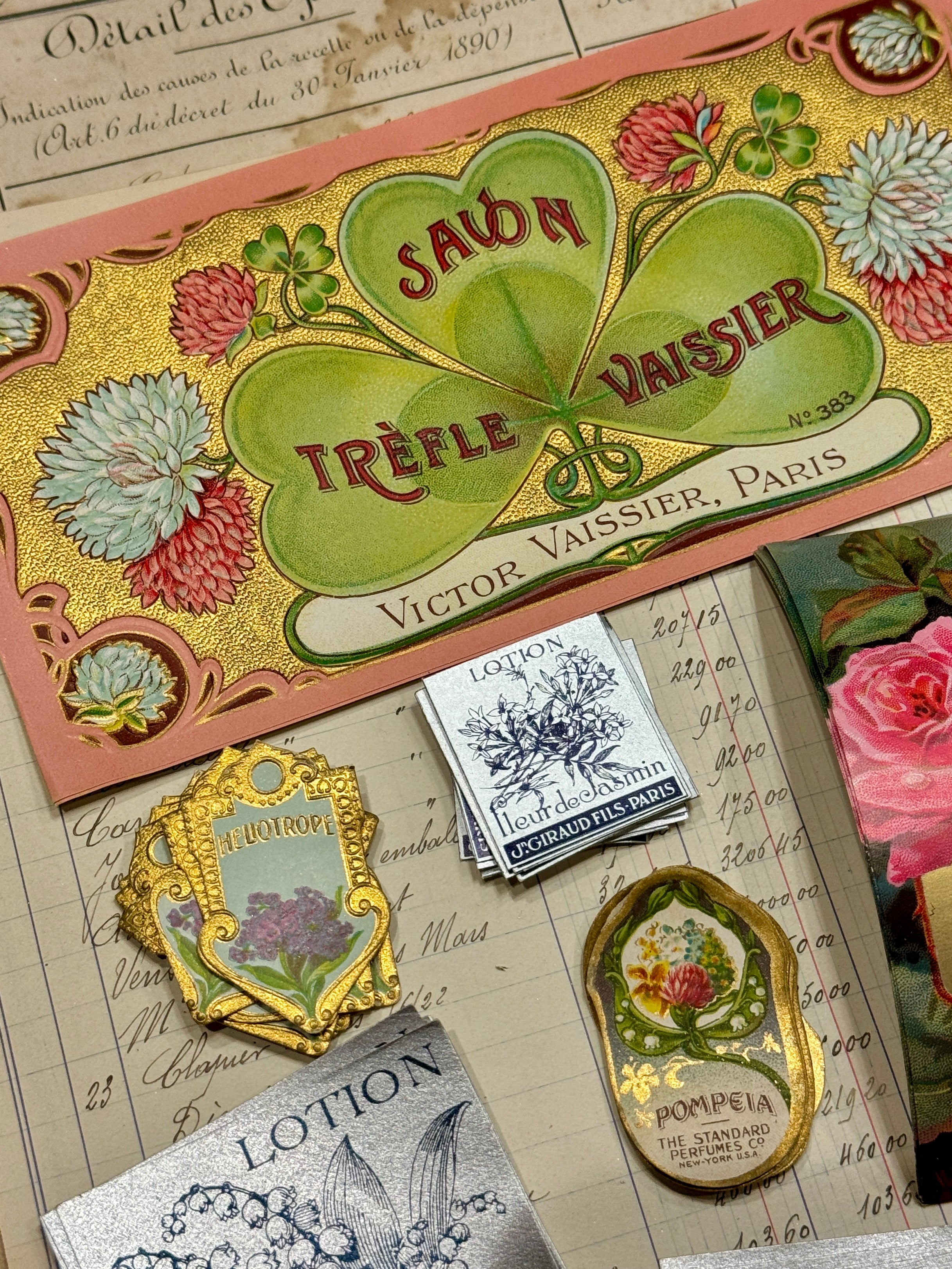 Antique Original French Perfume Labels - R