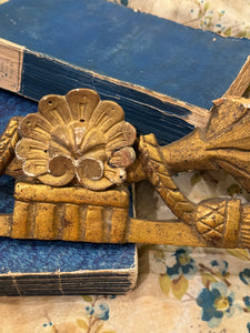 1800's French Gilt Wood Fragment with Leaves