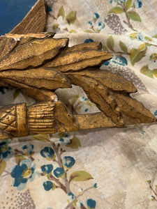 1800's French Gilt Wood Fragment with Leaves