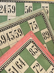 Set of 4 Vintage French Bingo/Loto cards