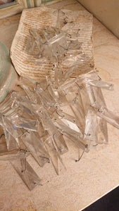 Antique French Chandelier Crystal Prisms Set/5