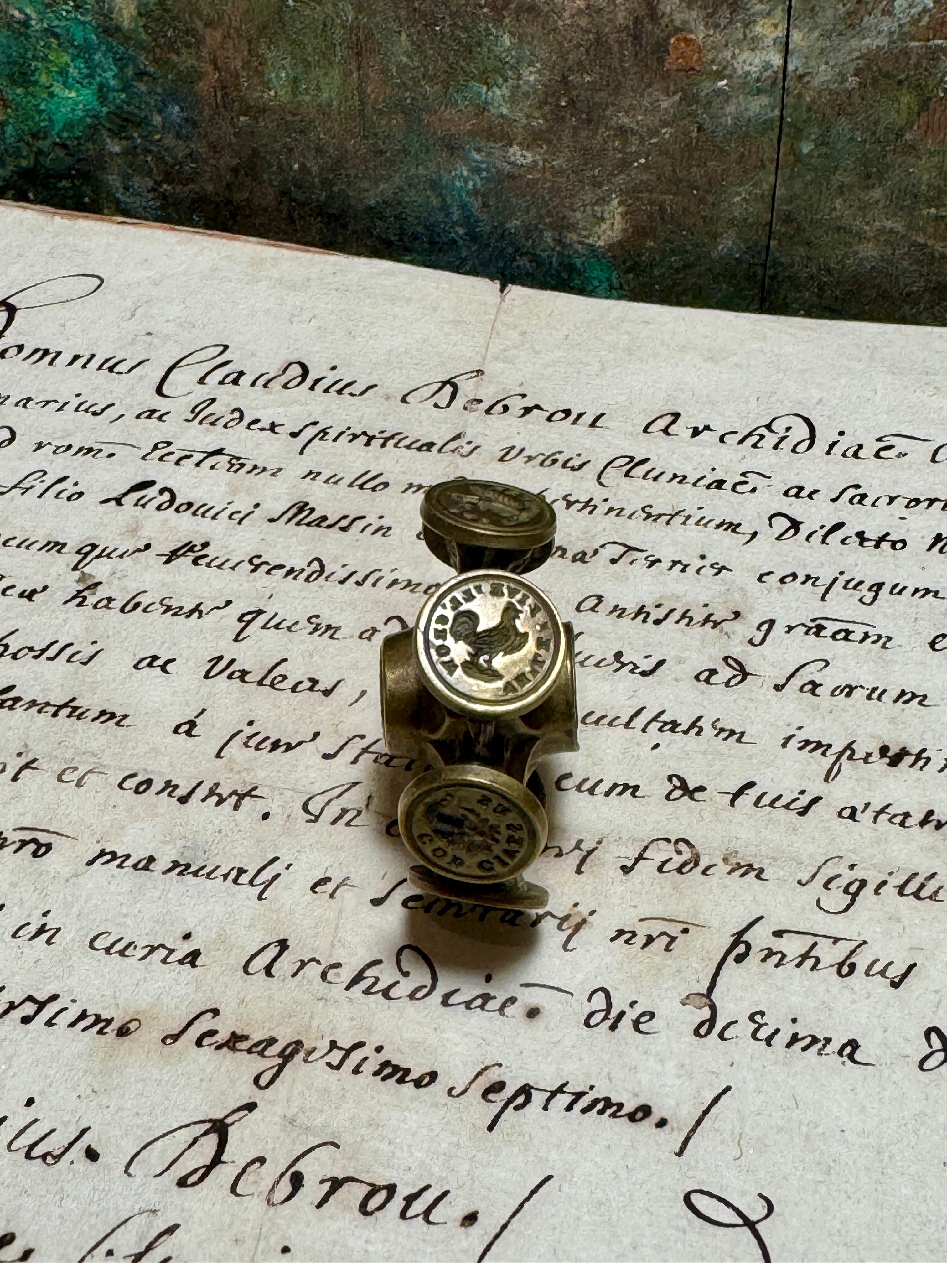 Victorian 9 Seal Motto Spinner Wheel