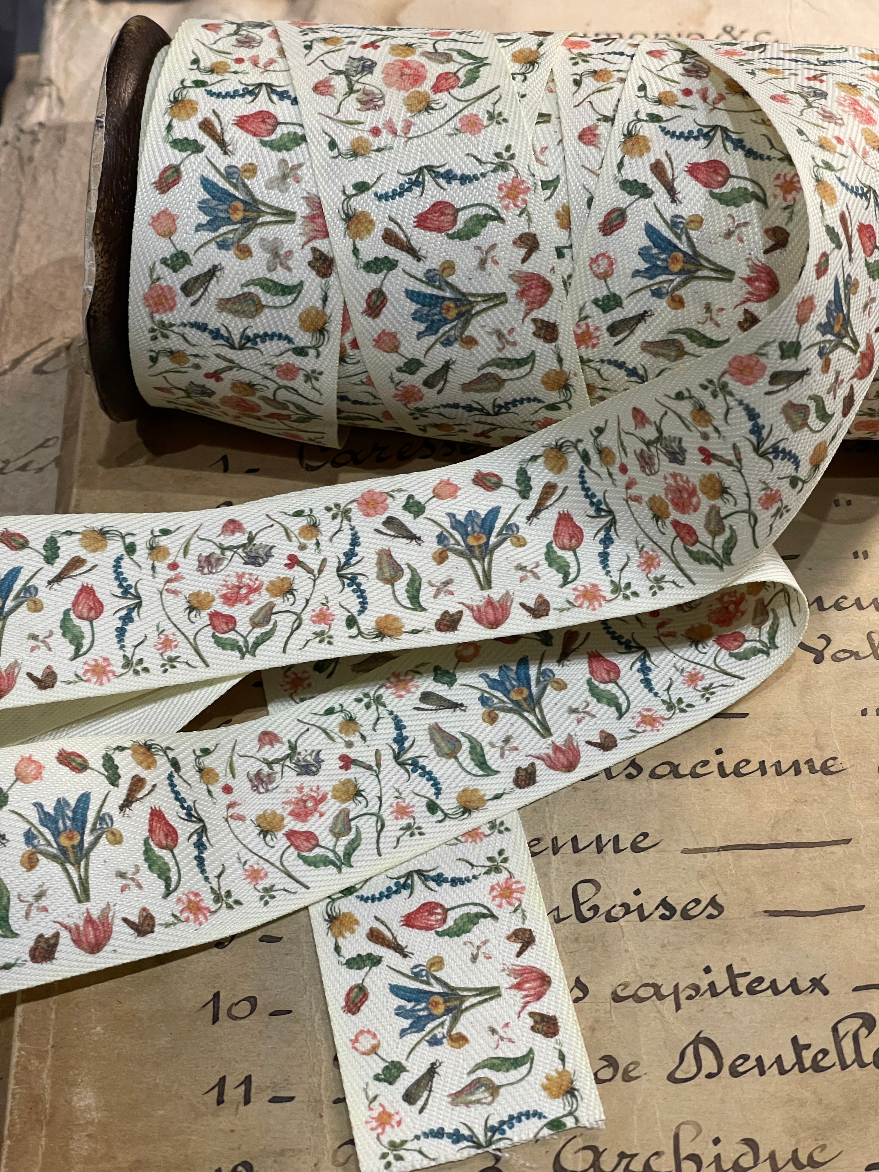 Exclusive Monahan Papers Floral Ribbon Trim