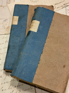 Antique French 1776 Deckled Edge BLUE Binding Books
