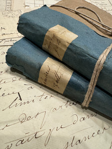 Antique French 1776 Deckled Edge BLUE Binding Books