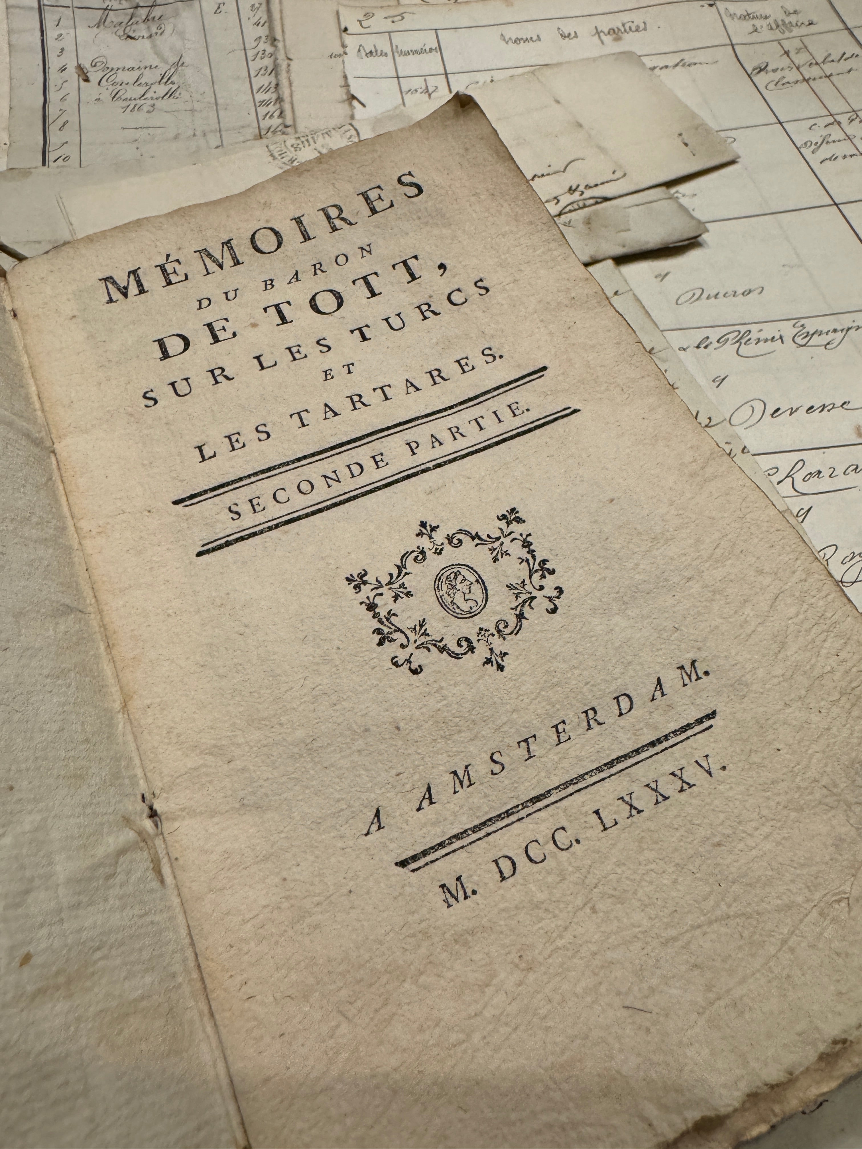 Antique French 1776 Deckled Edge BLUE Binding Books