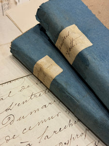 Antique French 1776 Deckled Edge BLUE Binding Books