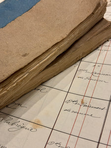 Antique French 1776 Deckled Edge BLUE Binding Books