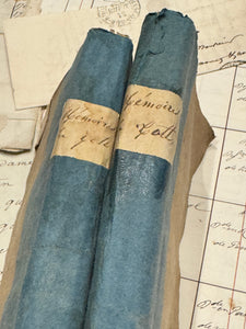 Antique French 1776 Deckled Edge BLUE Binding Books