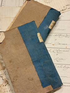 Antique French 1776 Deckled Edge BLUE Binding Books