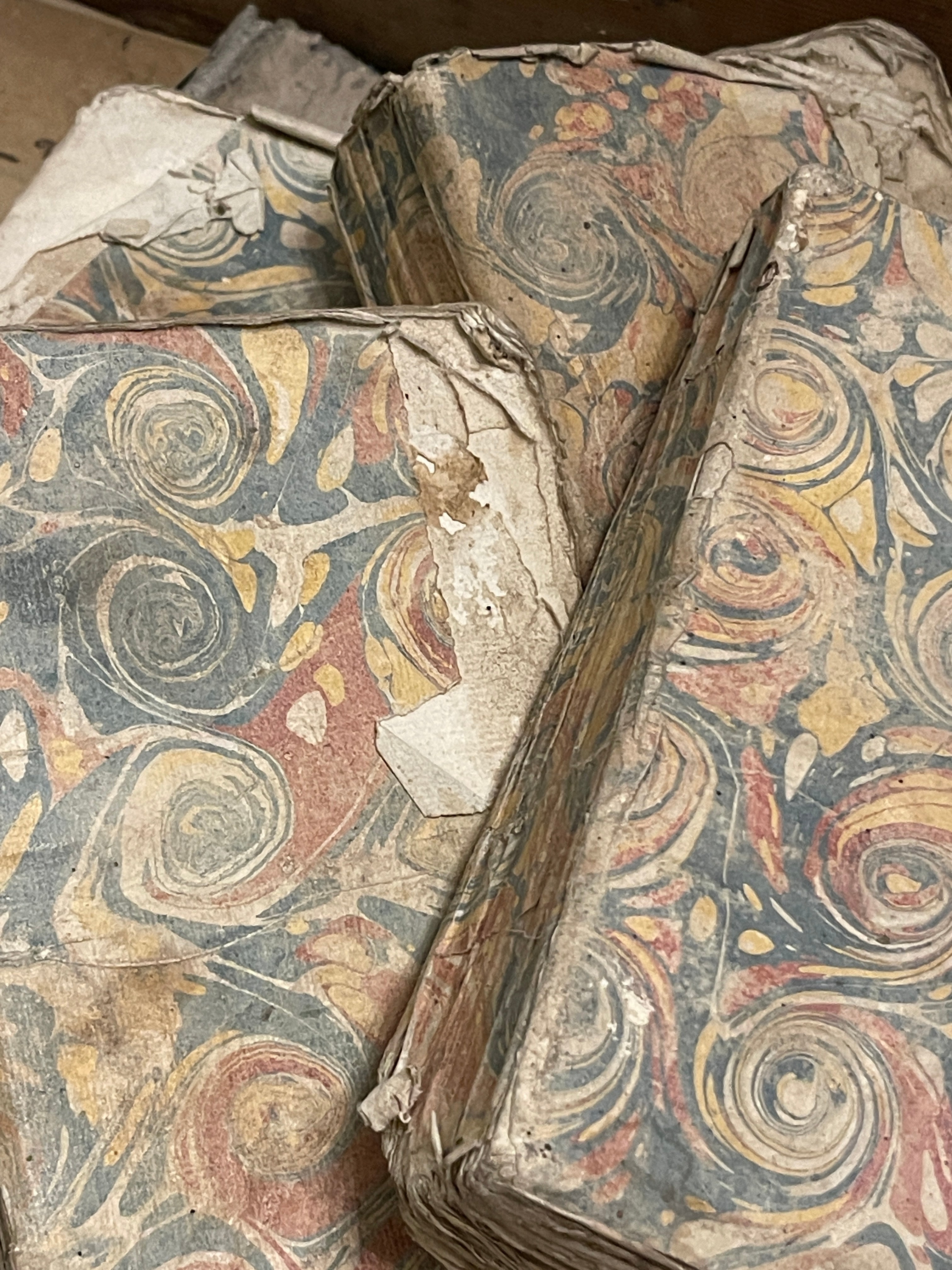 1700's Marbled French Books