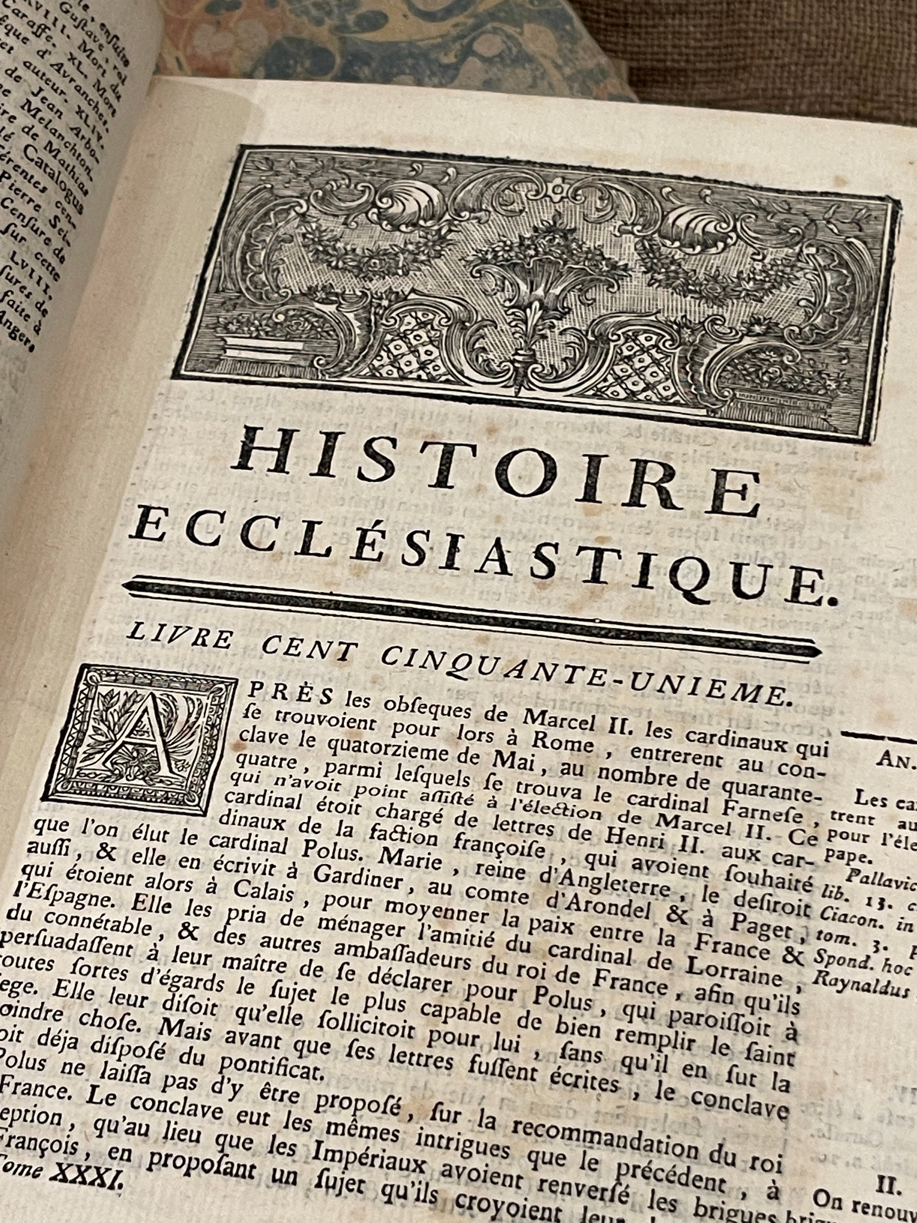 Early 1700's Marbled French Books