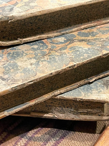 Early 1700's Marbled French Books