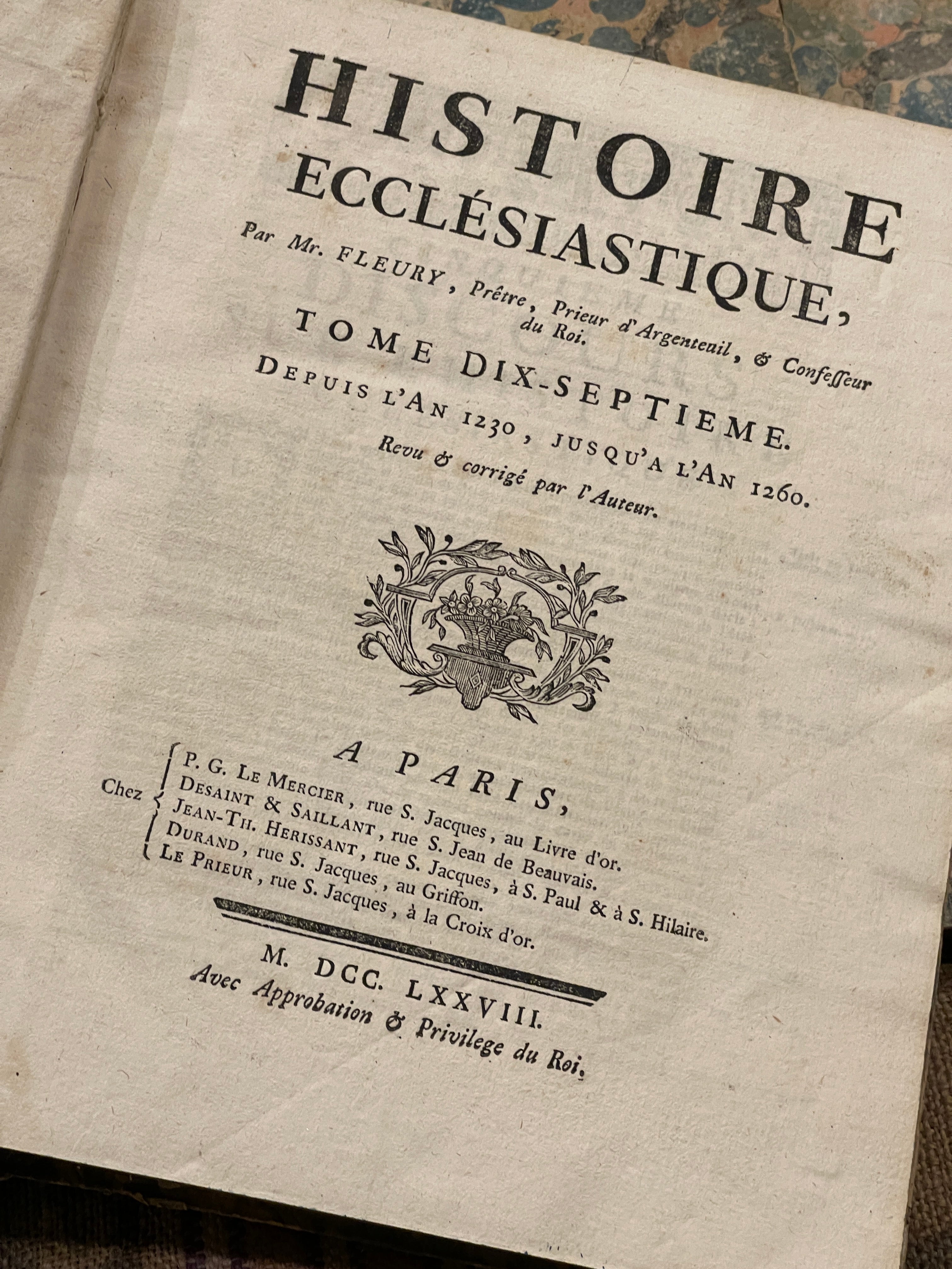 Early 1700's Marbled French Books