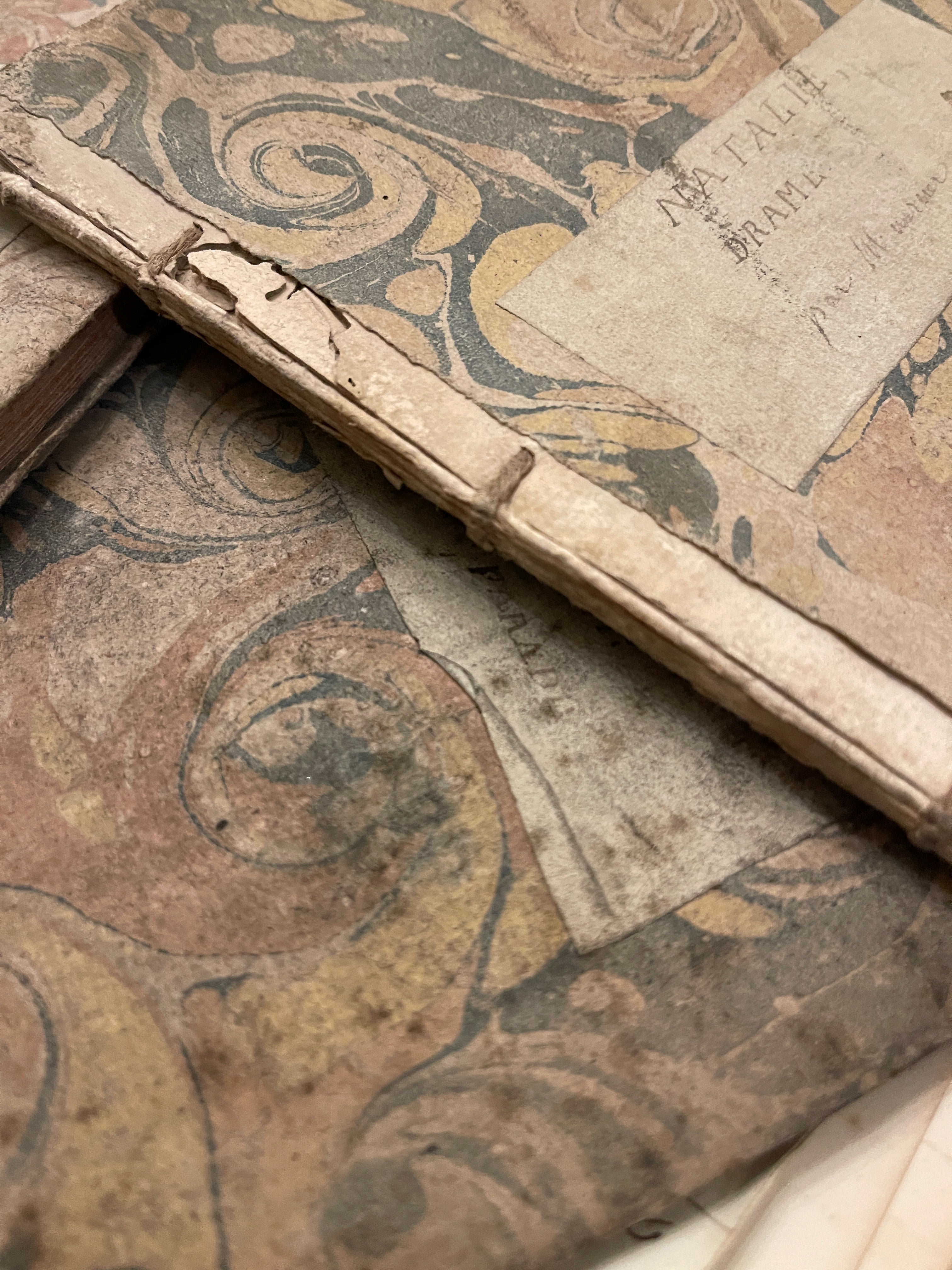 1700's Marbled French Theatre Books