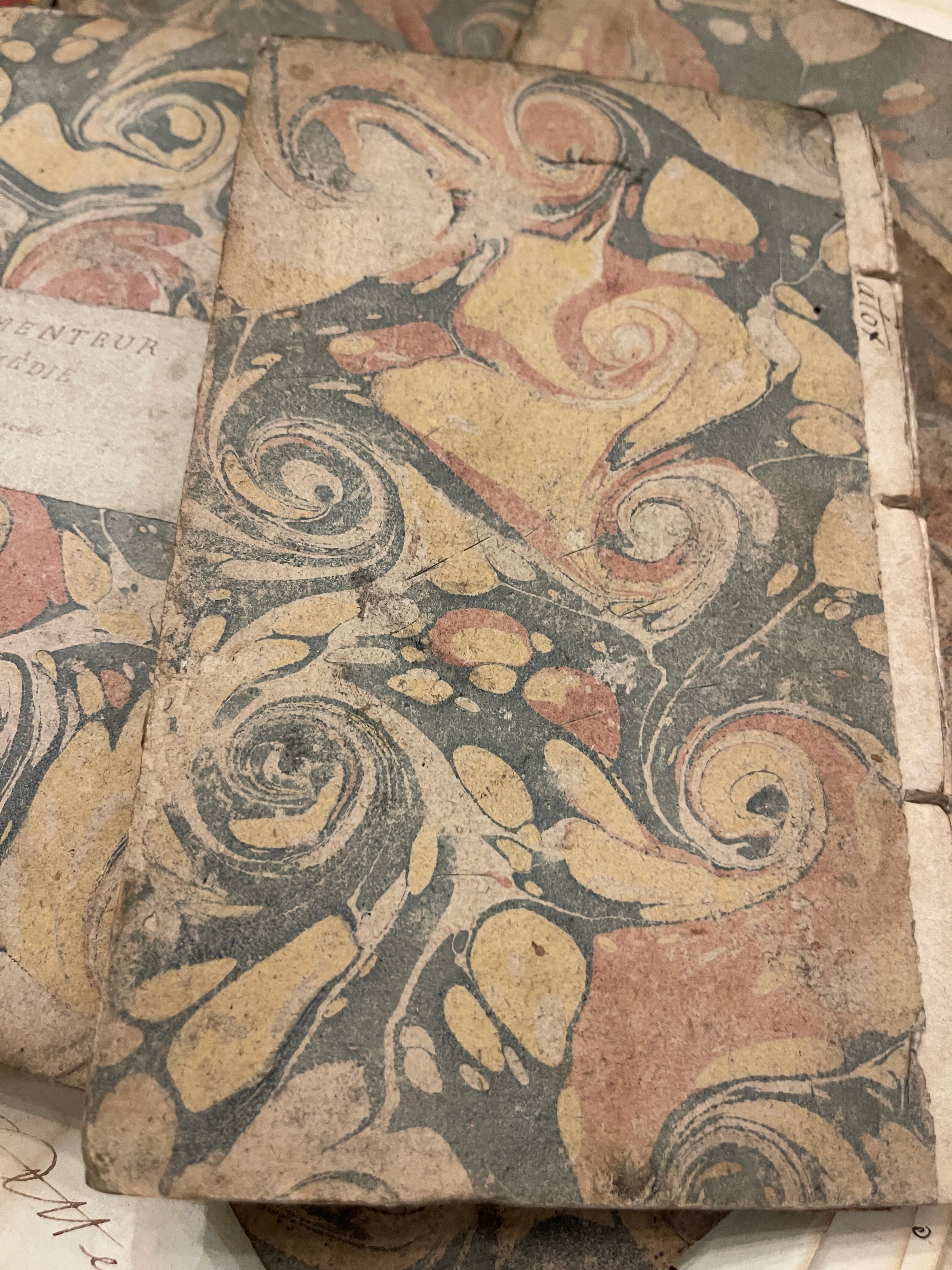 1700's Marbled French Theatre Books