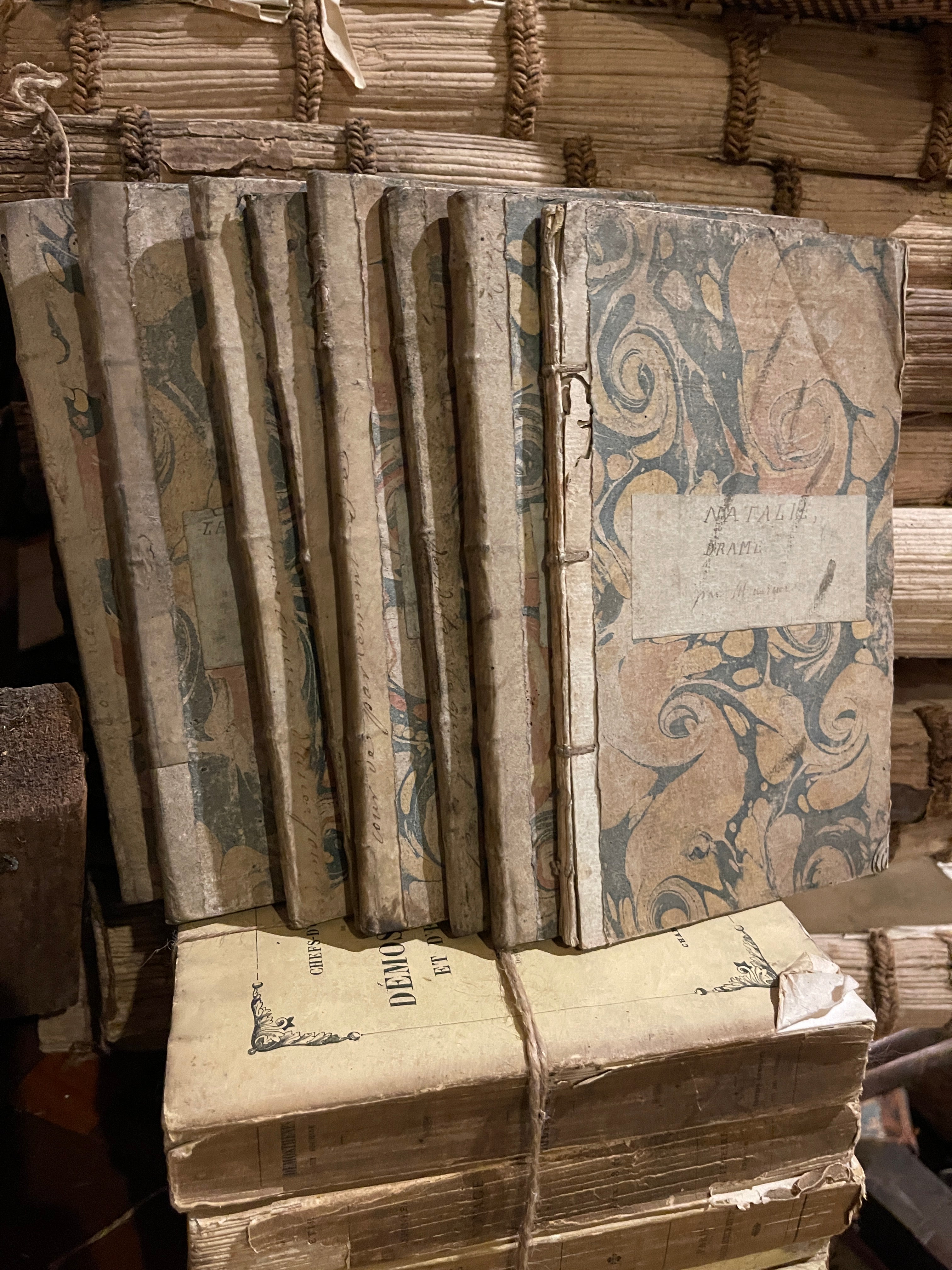 1700's Marbled French Theatre Books