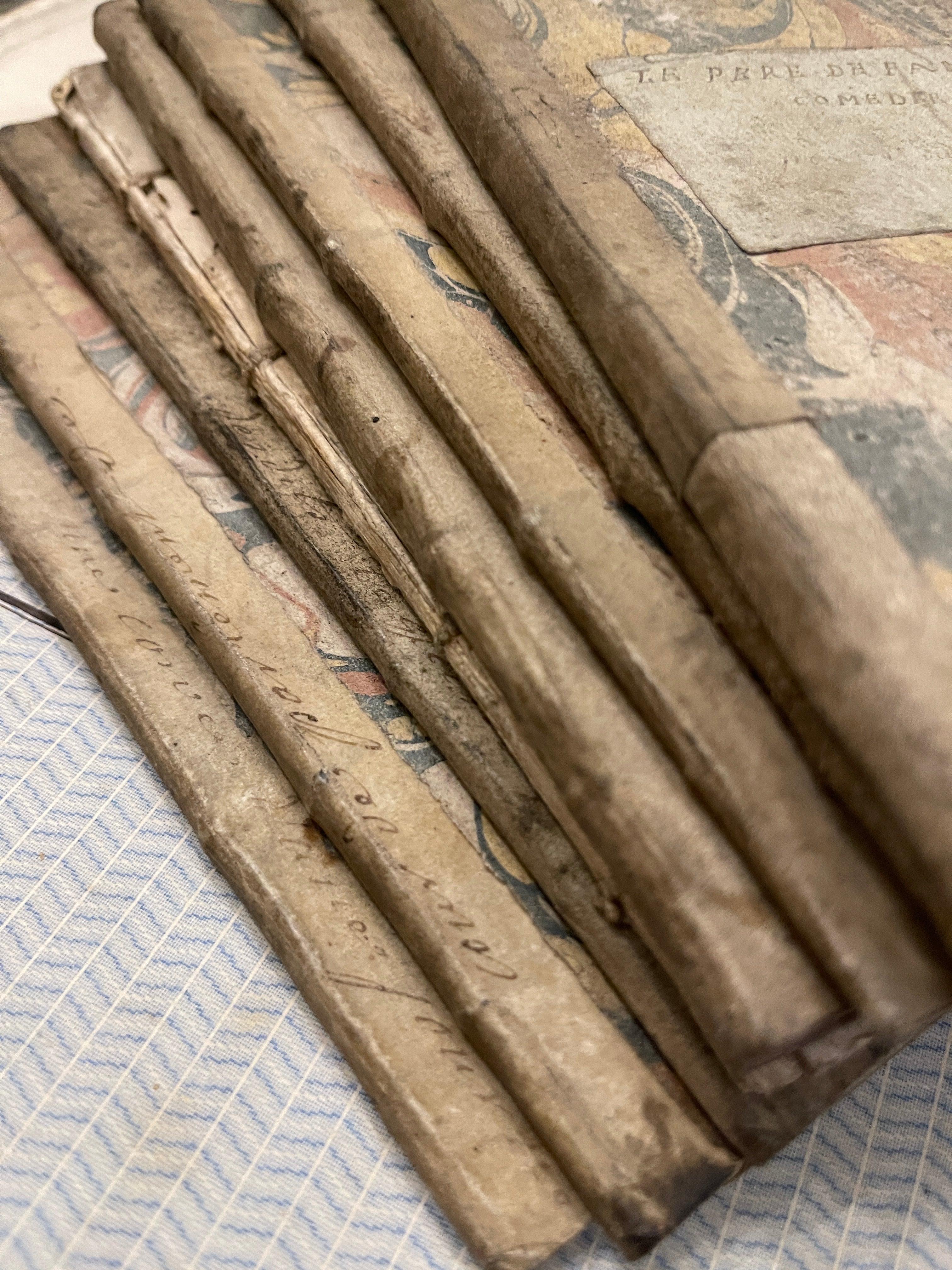 1700's Marbled French Theatre Books